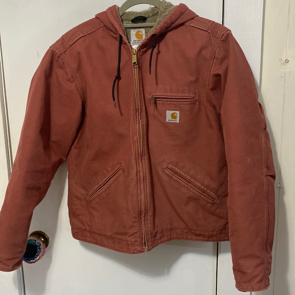 Carhartt womens loose fit Washed duck Sherpa lined jacket